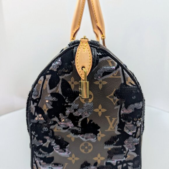 Louis Vuitton Black Monogram Sequin Tisse Speedy 30 - Picture 3 of 16